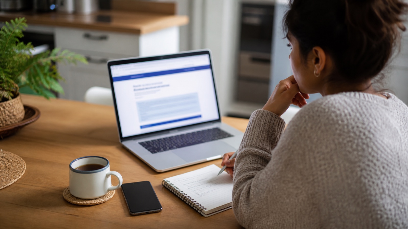Applicant checking an NHS job advert and trust sponsorship details