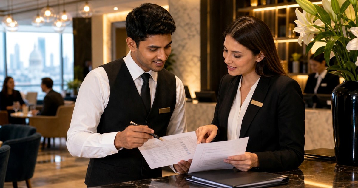 Chef checking UK hospitality sponsor licence and salary details