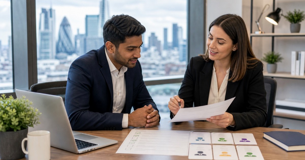 Applicant reviewing UK visa sponsorship job with relocation package and checklist
